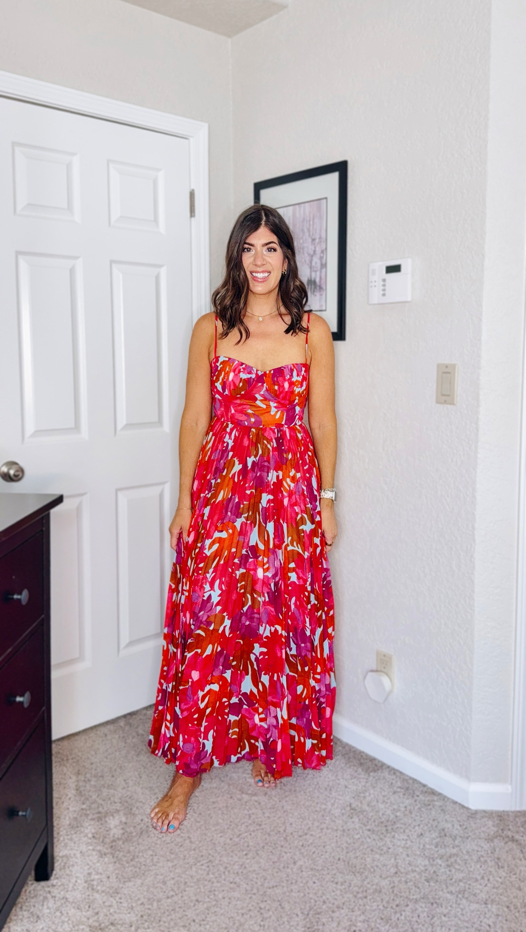 In a medium pleated wedding guest dress
Use code mk20

wedding guest dress, midsize wedding guest dresses, summer weddings, formalwear for curves, size inclusive event outfits, dressy fashion finds, cocktail & black tie ready

#LTKMidsize #LTKWedding #LTKFindsUnder100