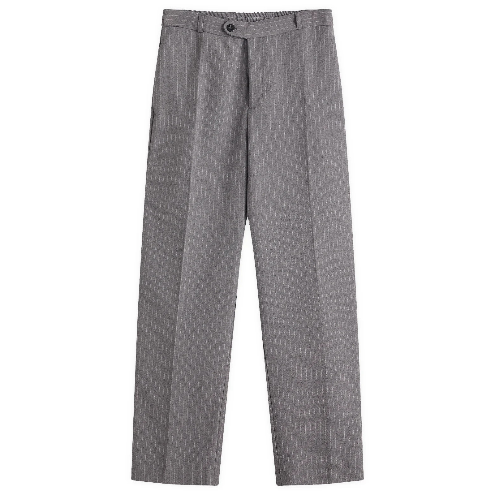 about:blank Men's Everyday Pinstripe Everyday Trouser in Grey/White, Size X-Large | END. Clothing