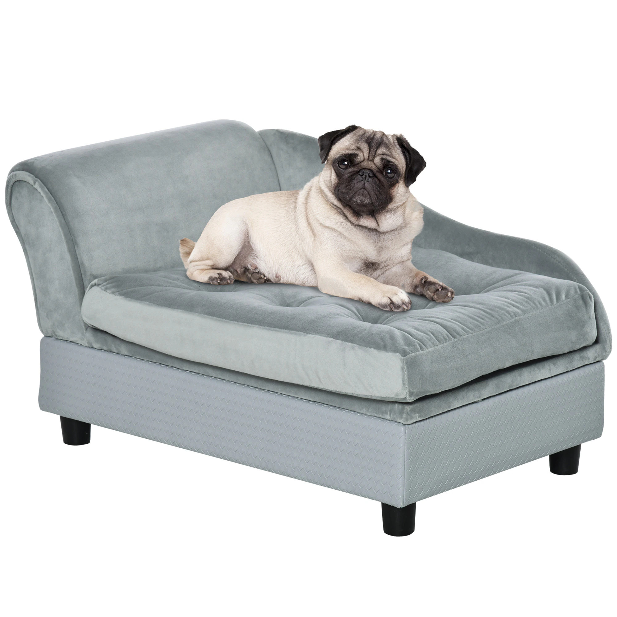 LUXEYARD Luxury Fancy Dog Bed for Small Dogs with Hidden Storage Small Dog Couch with Soft 3Inch Foam Dog Sofa Bed Cushy Dog Bed Modern Pet Furniture | Lowe's
