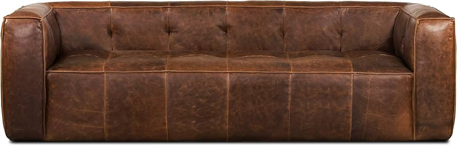 POLY & BARK Capa Sofa in Full-Grain Semi-Aniline Italian Tanned Leather, Chocolate Brown | Amazon (US)