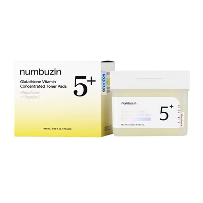 numbuzin No.5+ Glutathione Vitamin Concentrated Toner Pads - 70ct: Niacinamide, Facial Treatments, Sensitive Skin | Target