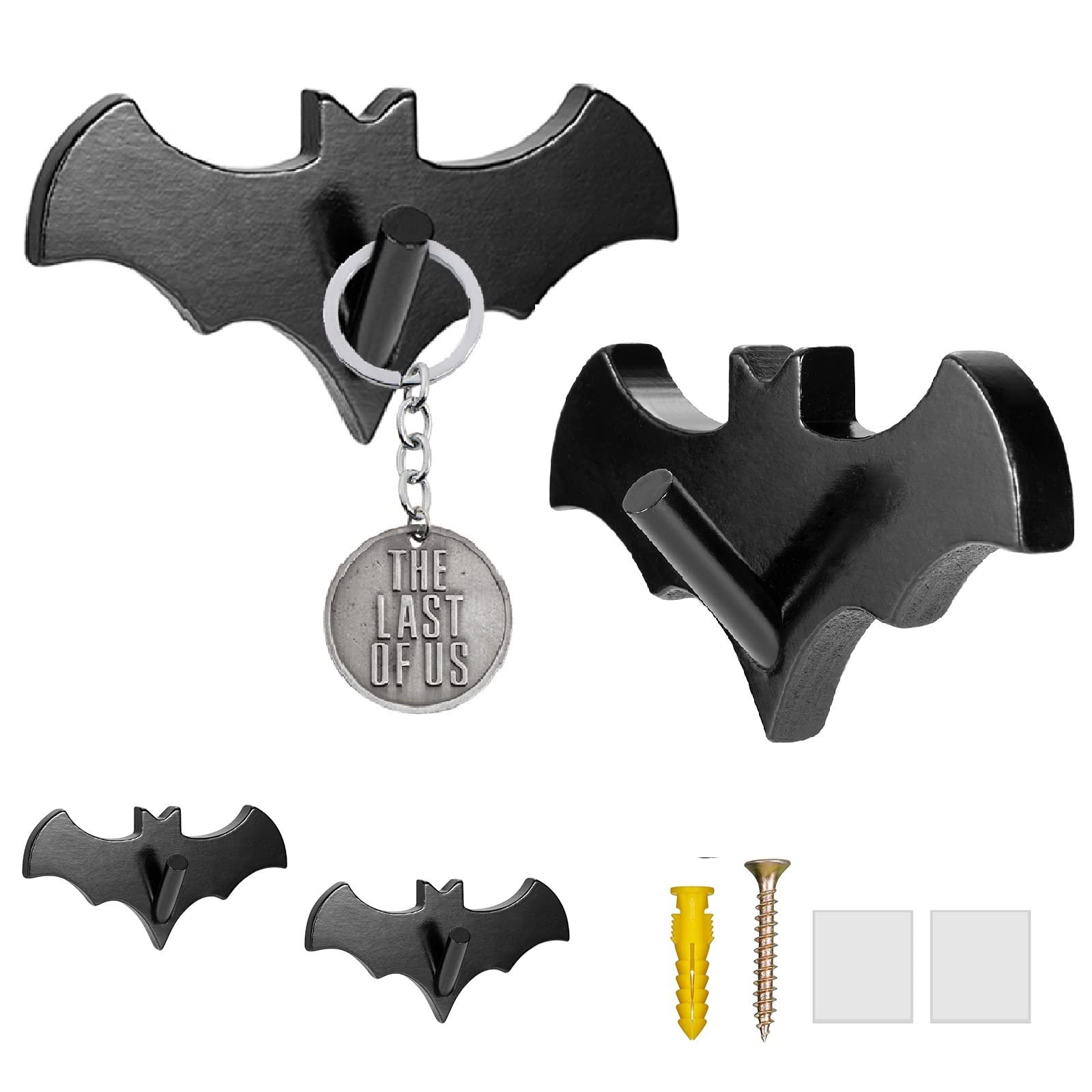 Bat Wall Hooks(Set of 4), Bat Key Holders, Multifunctional Hooks for Mugs, Purse, Towel, Clothes,... | Amazon (US)