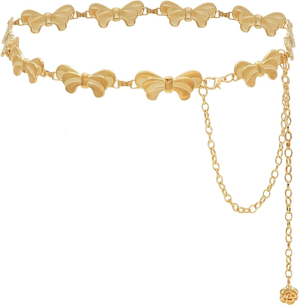 Waist Chain Belts Women Girls Metal Belly Link Adjustable Waist Belt for Jeans and Dress | Amazon (US)