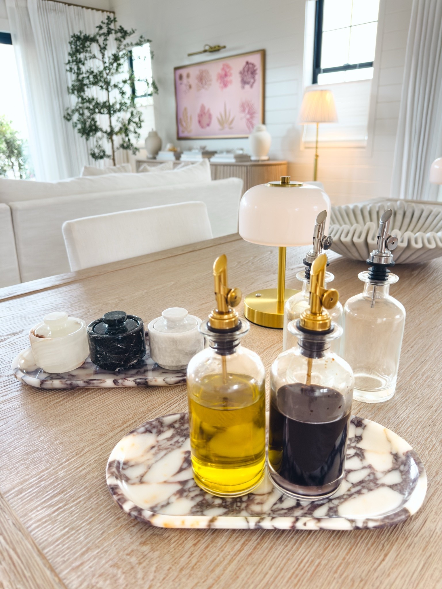 Found the perfect marble tray and salt & pepper cellars for Emma’s new kitchen. (love that they have tops to keep the dust away)
The olive oil & vinegar containers are Jeff’s favorite. The tops open and close automatically keeping things fresher. They are also reusable and easy to clean.

#LTKfoodie #LTKSaleAlert #LTKHome