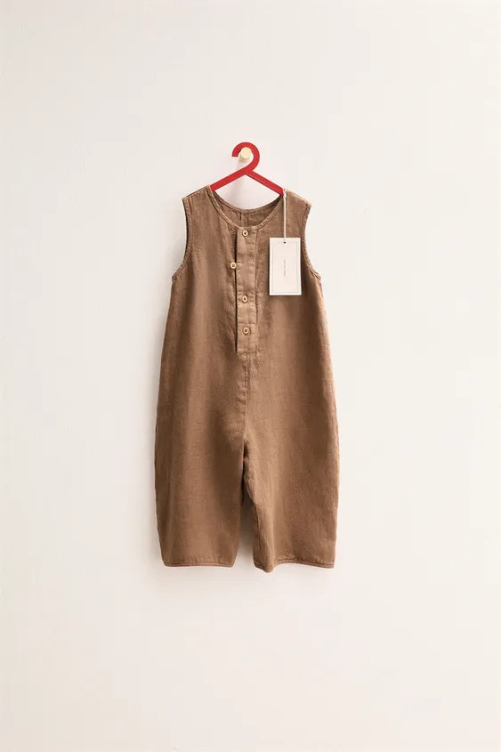 ZARA TIMELESS - 100% LINEN LONG OVERALLS | Zara US