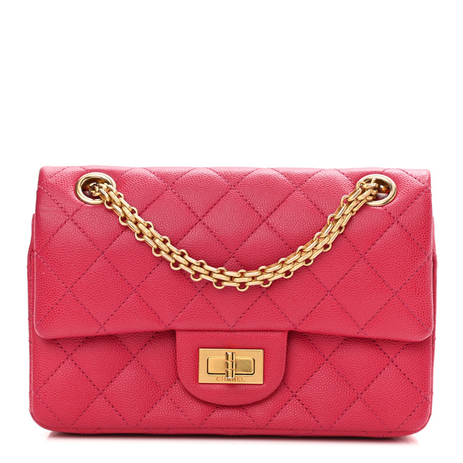 Caviar Quilted 2.55 Reissue 224 Flap Dark Pink | FASHIONPHILE (US)