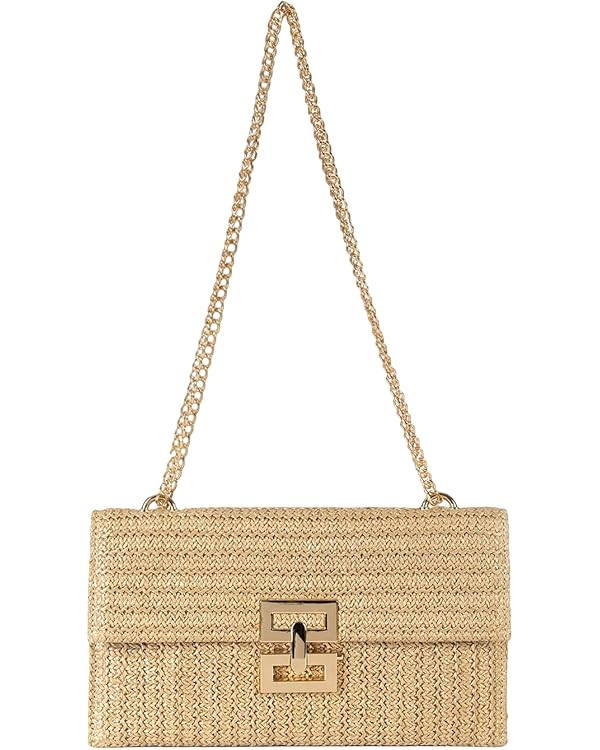 Verdusa Women's Straw Shoulder Bags Woven Clutch Purse Summer Beach Handbags | Amazon (US)