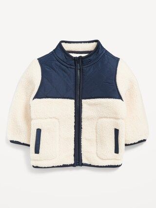 Unisex Color-Blocked Sherpa Jacket for Baby | Old Navy (CA)