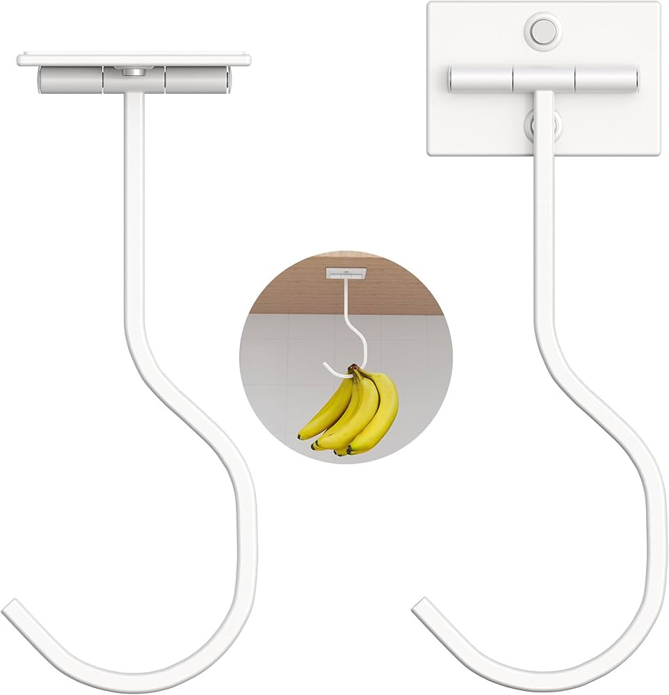 Banana Hook Hanger Under-Cabinet - Adhesive, Foldable With Magnets, Kitchen Rack to Keep Bananas ... | Amazon (US)