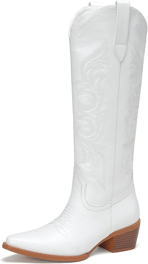Cozivwaiy Cowboy Boots for Women Embroidered Knee High Boots 1.96 Inch Heels Western Cowgirl Boot... | Amazon (US)