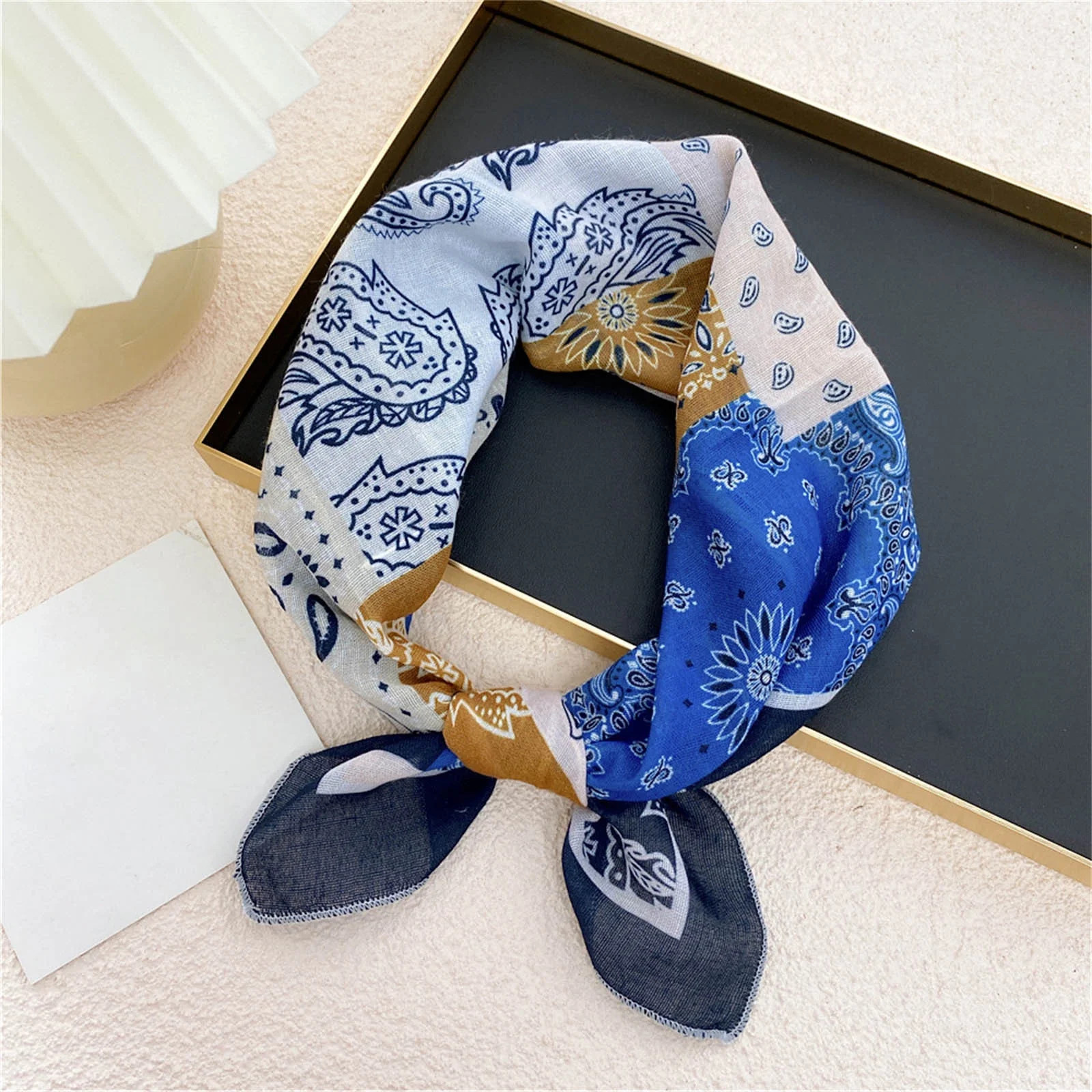 Awdenio Fashion Scarves Lightweight Women's Cotton and Linen Small Scarf Silk Scarf Literature An... | Walmart (US)