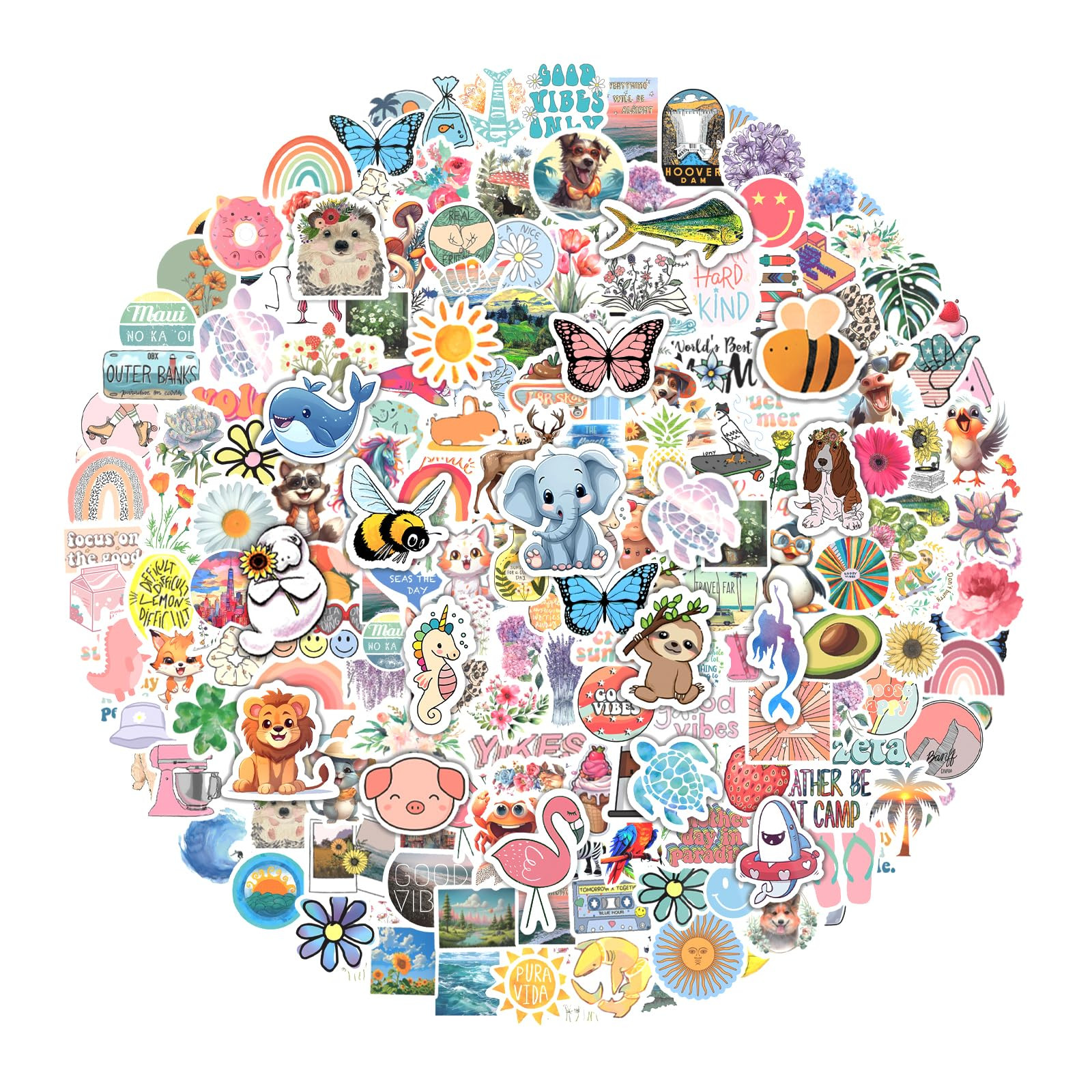 200Pcs Water Bottle Stickers for Kids, Cute Stickers for Water Bottles, Vinyl Waterproof Aestheti... | Amazon (US)