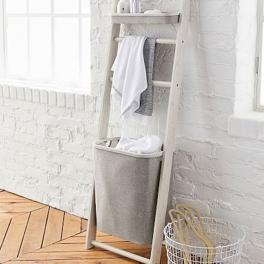 Wall Leaning Storage Rack With Hamper | Pottery Barn Teen