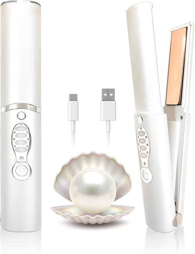 Cordless Hair Straighteners 5000 mAh Long Range Titanium Portable Flat Iron Wireless Mini Hair St... | Amazon (US)