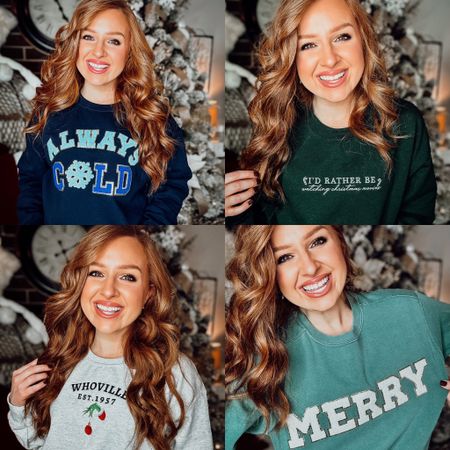 Custom cute Christmas sweatshirts ! I size up to a medium for lounging ! True to size ! Would make such cute gift ideas 

Code: JS10



#LTKSeasonal #LTKGiftGuide #LTKHoliday