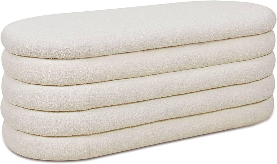 Jennifer Taylor Home Fuji 49" Modern Scandinavian Bedroom Entryway Upholstered Boucle Large Stora... | Amazon (US)