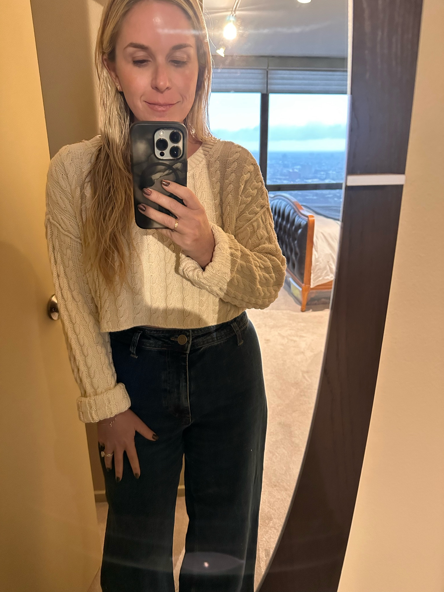 Loving this Free People crop sweater; feel like it will transition perfectly to summer. Great with high waisted jeans or shorts! Wearing a medium, TTS!

#LTKSeasonal #LTKunder100