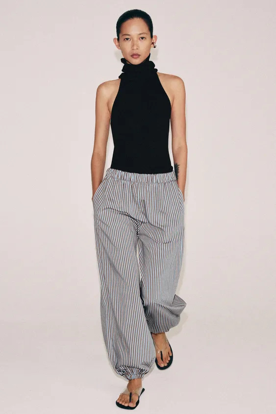 ZW COLLECTION STRIPED BALLOON PANTS | Zara US