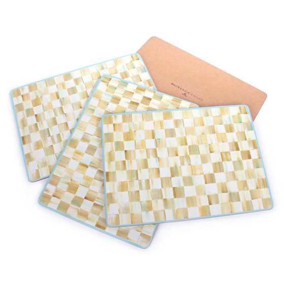 Parchment Check Cork Back Placemats - Set of 4 | MacKenzie-Childs