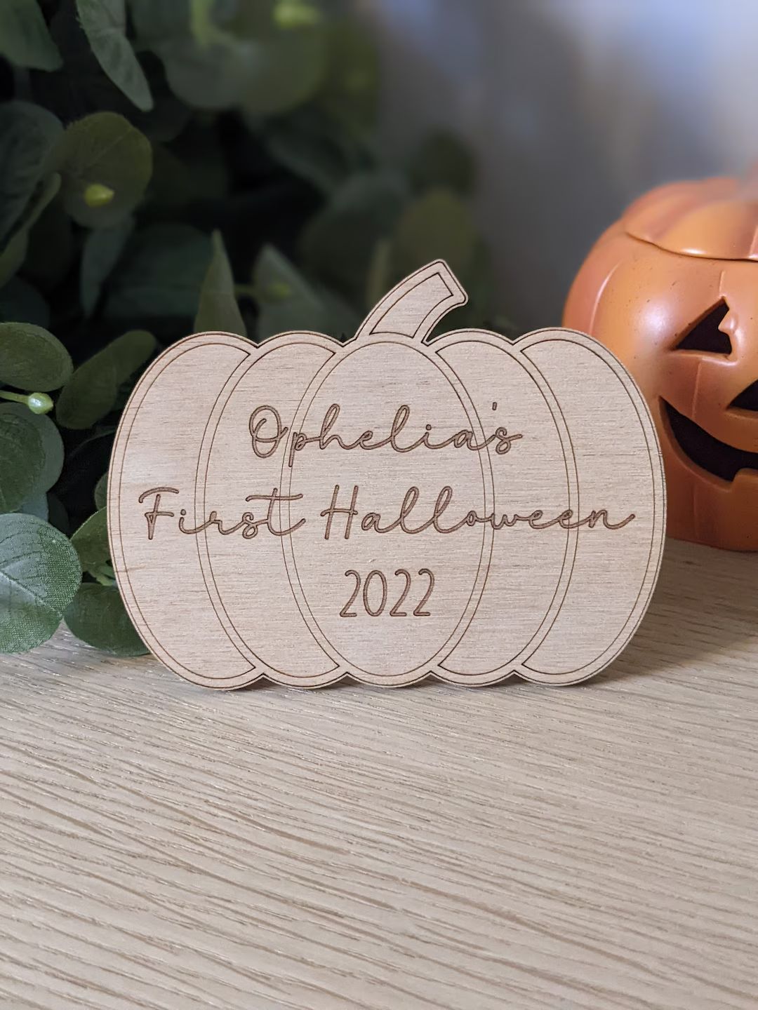 Personalised Baby's First Halloween Pumpkin Photo Prop | First Halloween 2023 | Photo Prop Flat L... | Etsy (US)