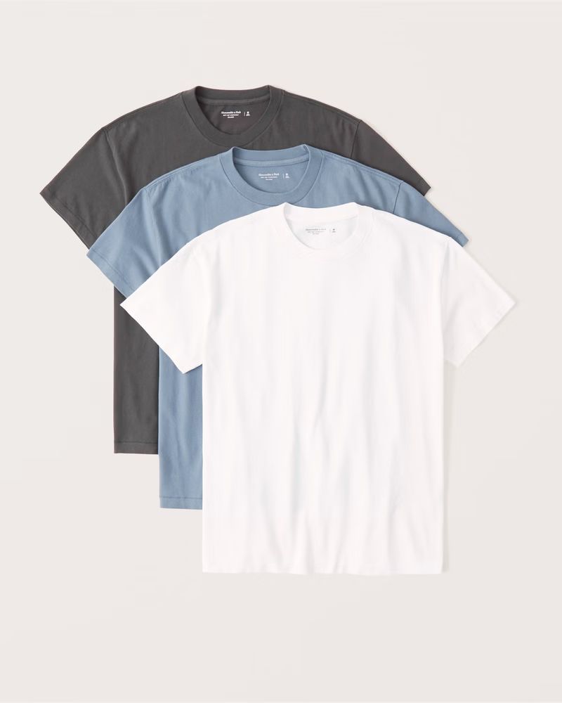 3-Pack Essential Relaxed Crew Tee | Abercrombie & Fitch (US)