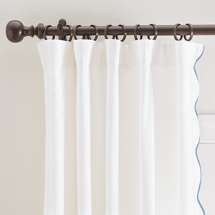 Emma Scalloped White Curtain Panels Set of 2 | Ballard Designs, Inc.