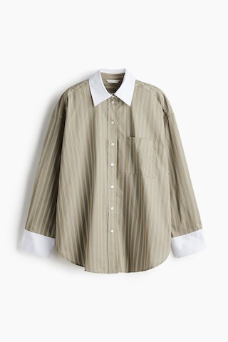 H & M - Hemdbluse aus Popeline - Grün - Damen | H&M (DE, AT, CH, NL, FI)