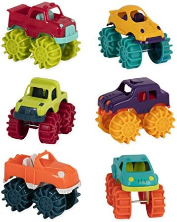 Battat Mini Monster Trucks \u2013 Set of 6 Mini Trucks for Toddlers in Storage Bag for 2 years + | Amazon (US)
