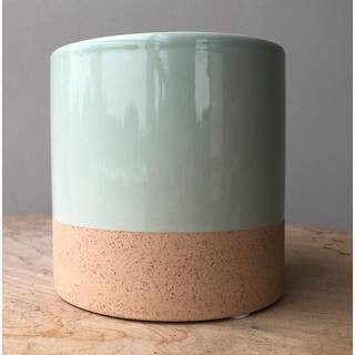 Pride Garden Products Stoneware 4 in. Clearly Aqua Ceramic Nidos Cylinder Planter 50140 - The Hom... | The Home Depot