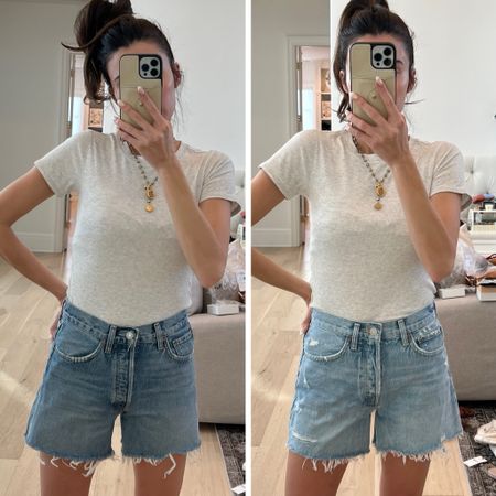 Denim shorts side by side. Which one is your favorite? This is one of my favorite denim brands - great quality and so many different styles to choose from. 

Runs true to size. Wearing size 25 in both.

#LTKFind #LTKtravel #LTKstyletip