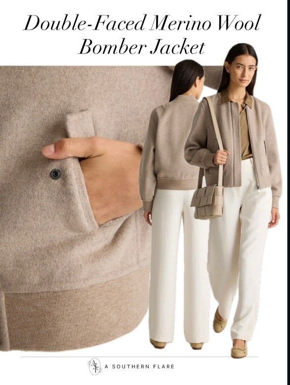 Double-Faced Merino Wool Bomber Jacket/Fashion Accessories