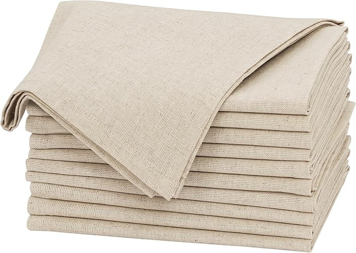 Ruvanti Linen Napkins Set of 12, 18x18 Cloth Napkins, Cotton Linen Blend Napkins Cloth Washable, ... | Amazon (US)