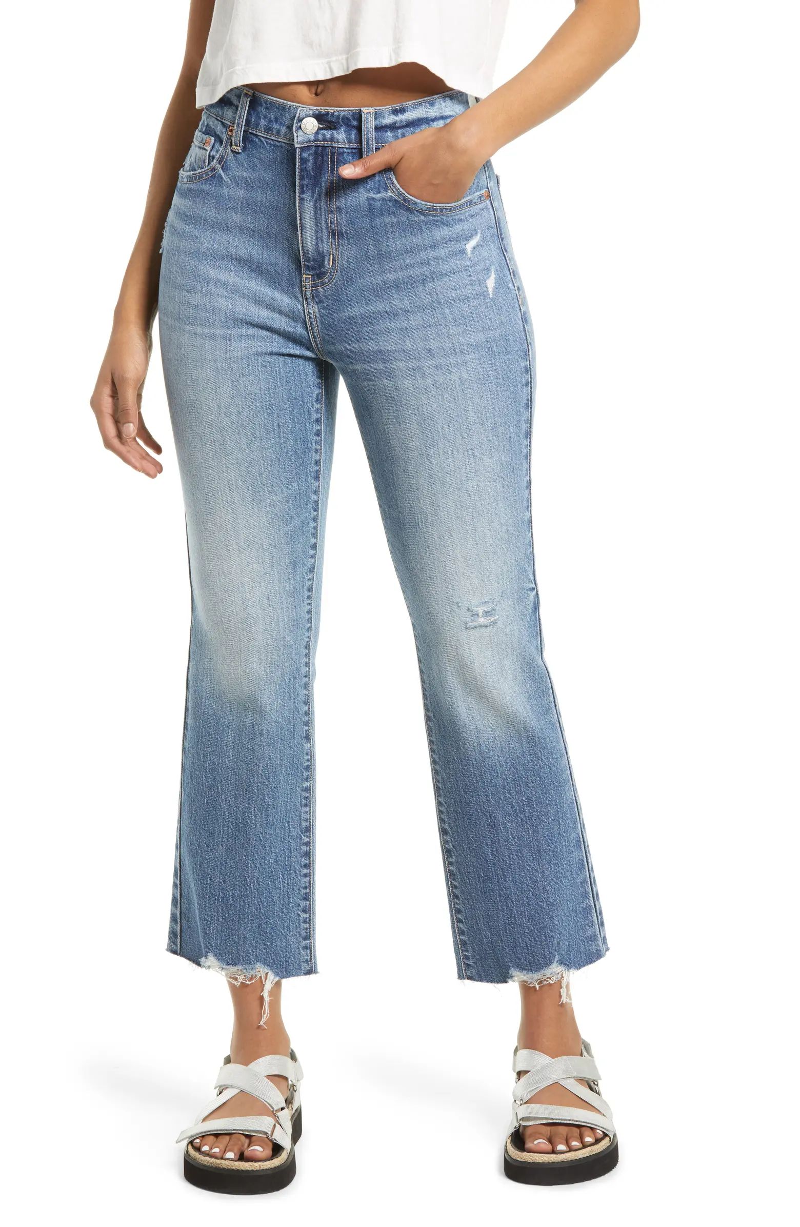 Shy Girl High Waist Crop Flare Jeans | Nordstrom