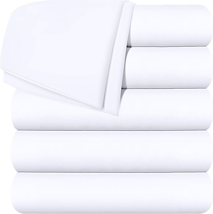 Utopia Bedding Flat Sheets - Pack of 6 - Soft Brushed Microfiber Fabric - Shrinkage & Fade Resist... | Amazon (US)