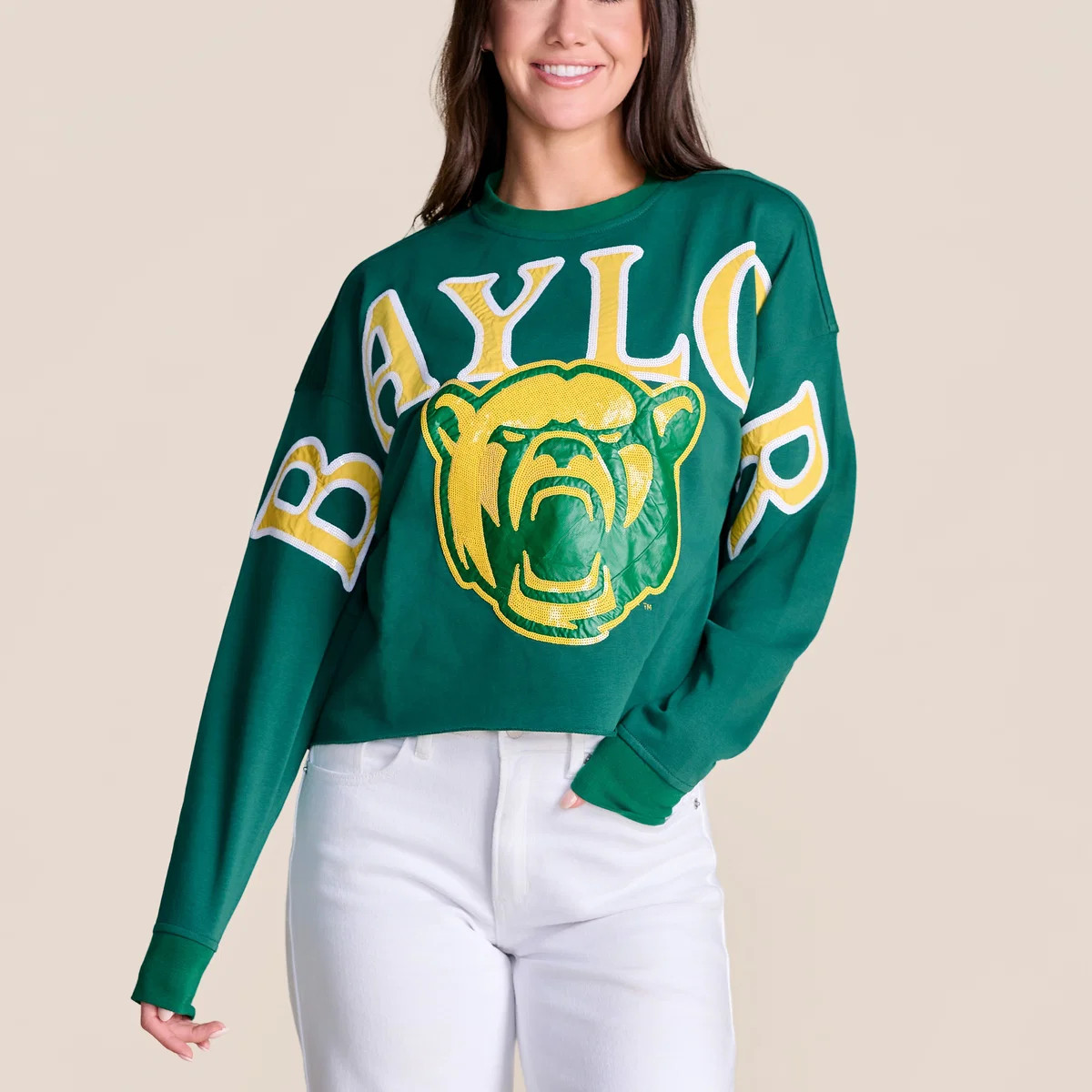 The Stadium Sequin Crewneck | Baylor | Stewart Simmons