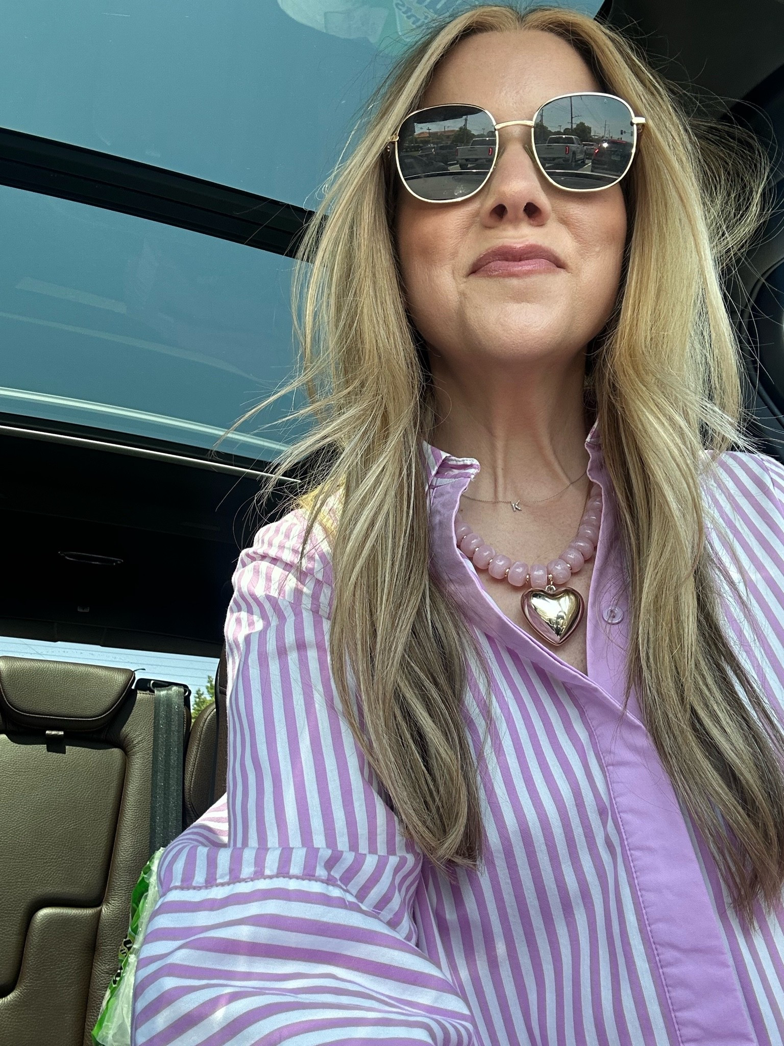 Sunroof and sunshine kind of day. 🤩 These Quay sunglasses have been my go to pair for years! And this Amazon necklace is my current can’t live without. I own it in three colors. 😂🥰 (Dress is old from Etta and East, but I’ll try to find some similar ones!)

#LTKgrwm #LTKootd #LTKmomlife