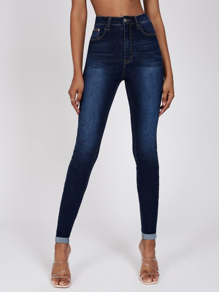 SHEIN Tall High Waist Skinny Jeans | SHEIN