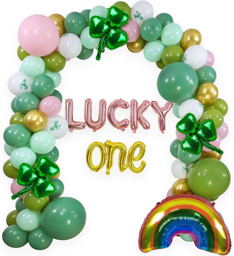 Lucky One Birthday Decorations, St. Patricks Balloon Arch Kit, 122Pcs Balloons with Lucky ONE Bal... | Amazon (US)