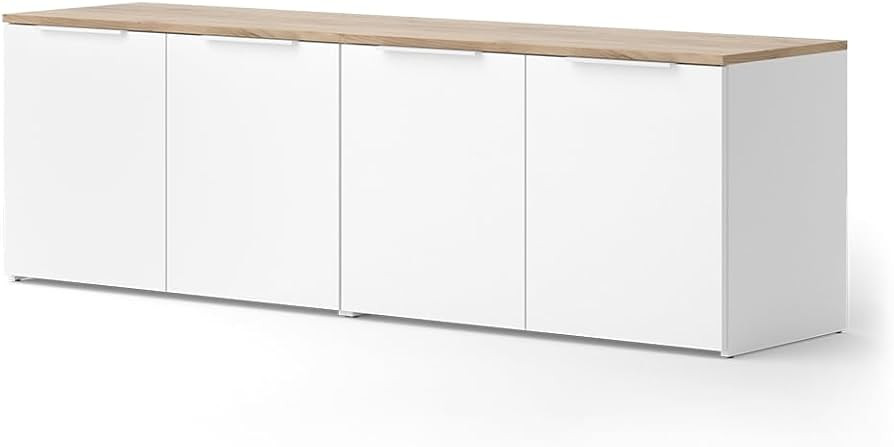 Vicco Wohnwand Wido, Wei\u00df/Sonoma, 2 Teile, zur Aufbewahrung und Pr\u00e4sentation von Medien... | Amazon (DE)