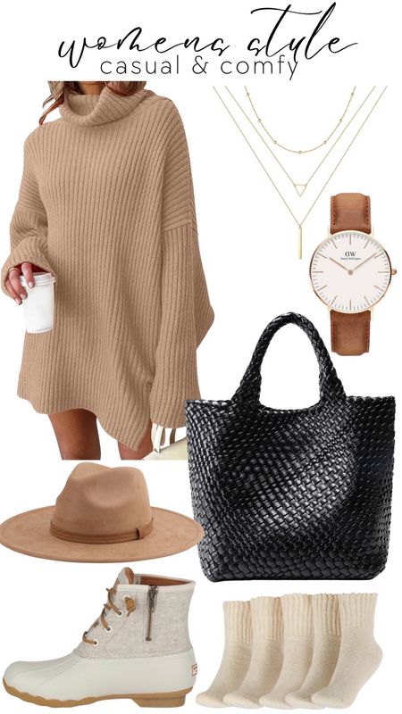 Women's Casual & Comfy Sweater Dress Outfit Idea 

#LTKsalealert #LTKSeasonal #LTKstyletip