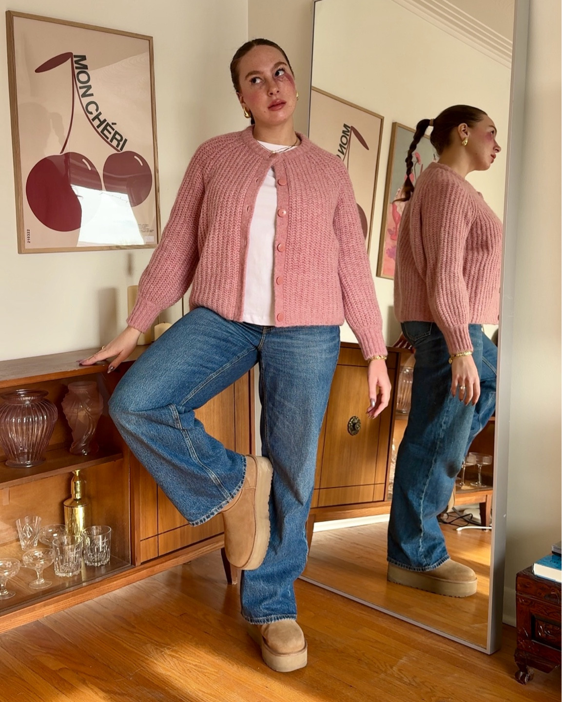 Cardigan size small, jeans size 10/30 

#LTKmidsize #LTKwinter #LTKcanada