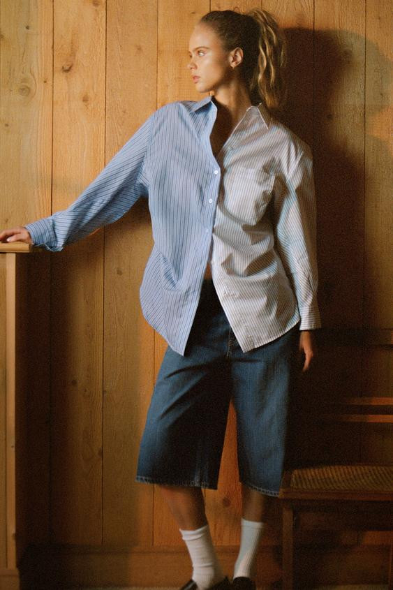 TRF MID-RISE DENIM JORTS | Zara US