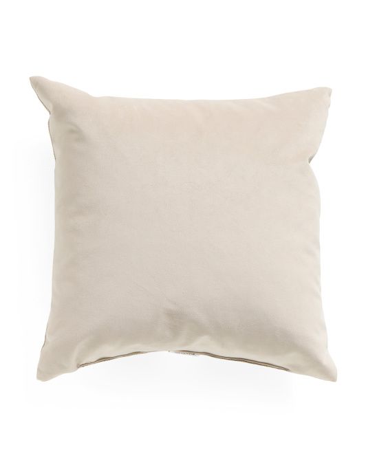 Made In Usa 22x22 Velvet Pillow With Linen Look Back | TJ Maxx