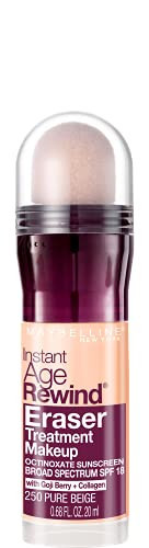 Maybelline Instant Age Rewind Eraser Treatment Makeup with SPF 18, Anti Aging Concealer Infused with Goji Berry and Collagen, Pure Beige, 1 Count | Amazon (US)