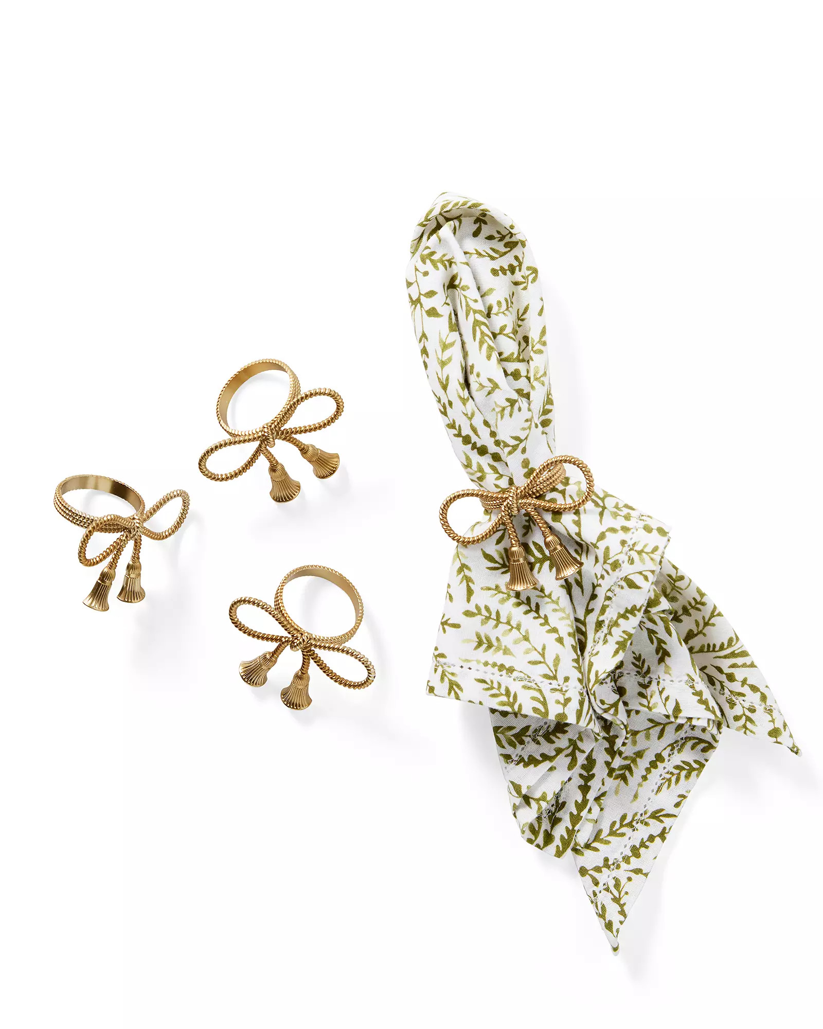 Brass Bow Napkin Rings | Serena and Lily