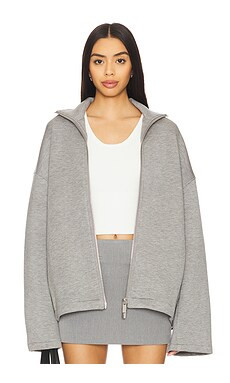 REMAIN Soft Zipped Jacket in Grey Melange from Revolve.com | Revolve Clothing (Global)