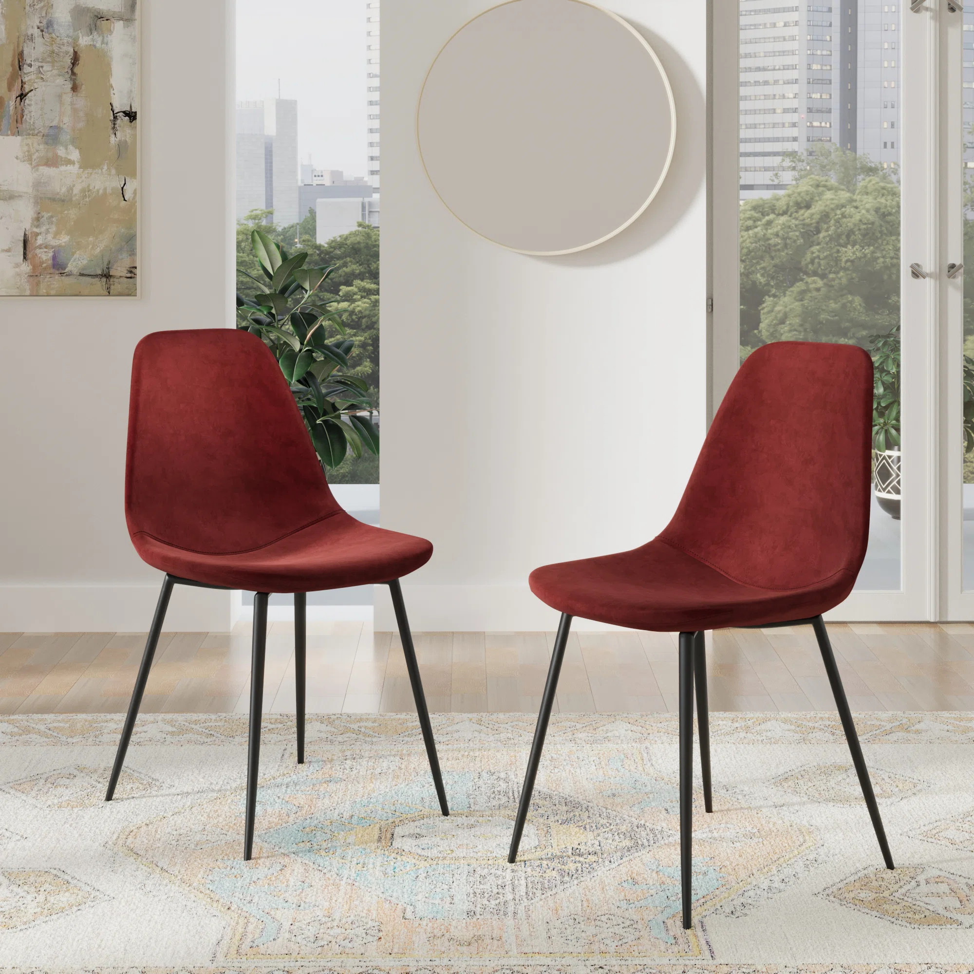 Kody Performance Velvet Dining Chair (Set of 2) | Wayfair North America