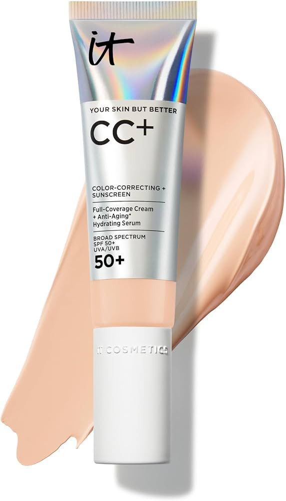 IT Cosmetics CC+ Cream - Natural Full Coverage Foundation With SPF 50+, Color Corrector & Anti-Ag... | Amazon (US)