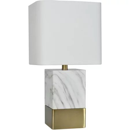 Better Homes and Gardens Gray and White Faux Marble Table Lamp | Walmart (US)