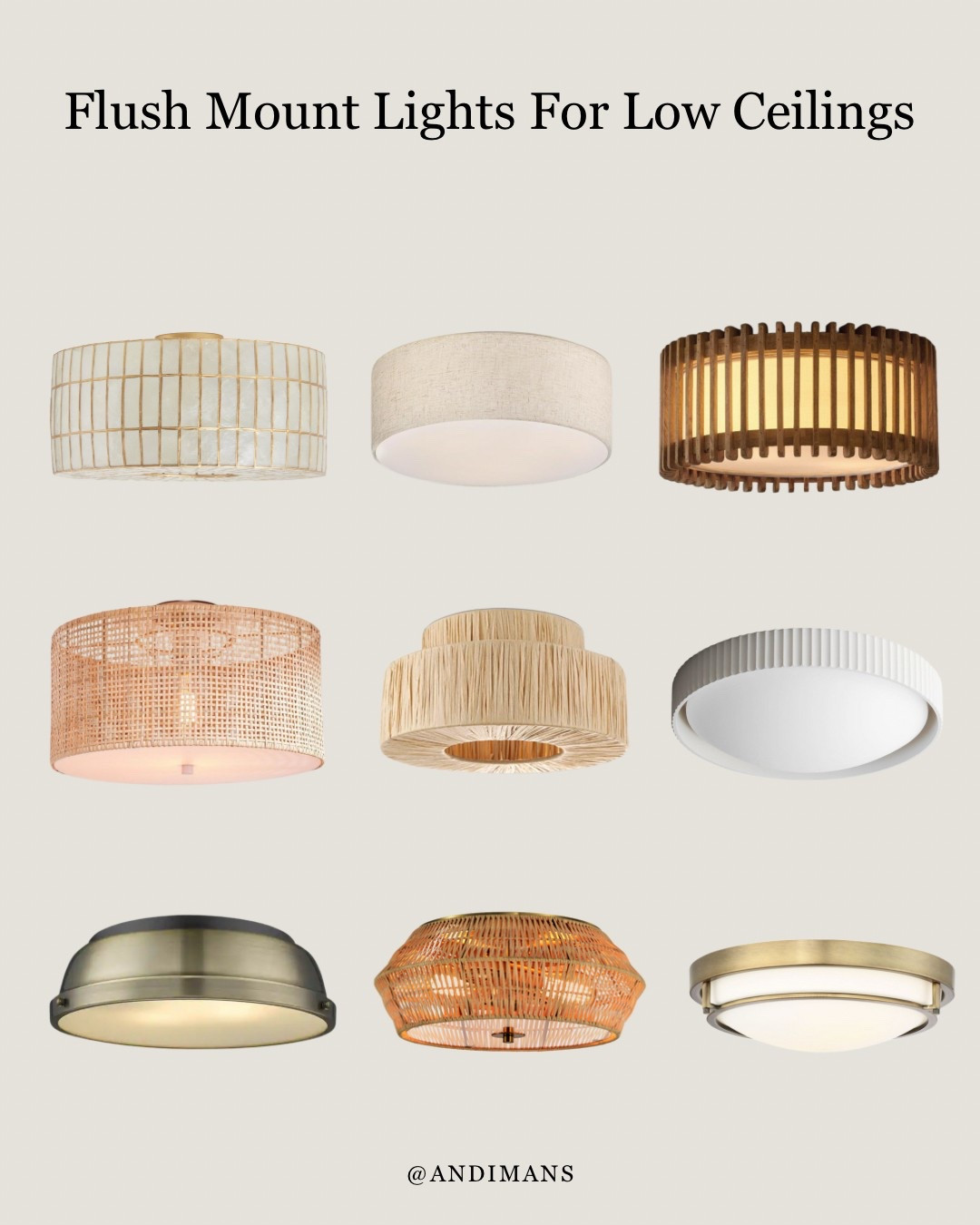Flush mount lights for low ceilings.

#LTKHome #LTKFindsUnder100 #LTKSaleAlert